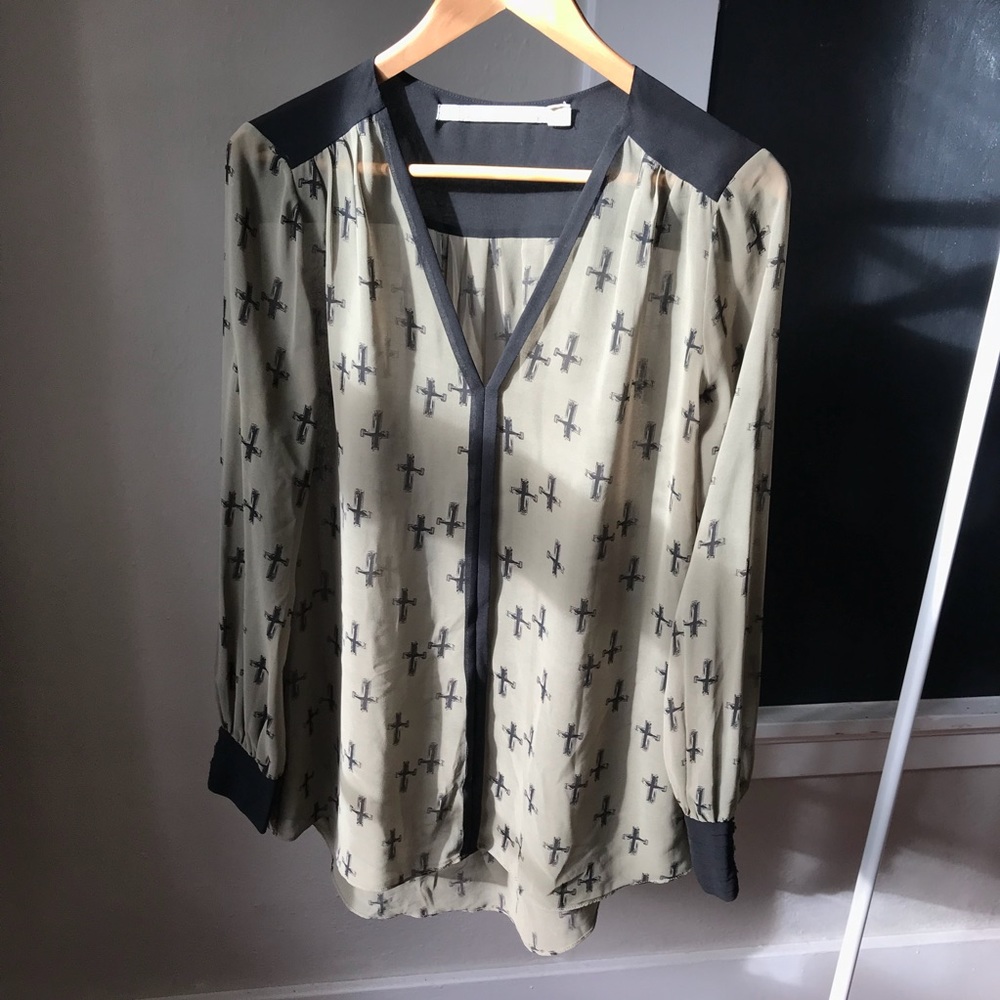 Chelsea and Violet sheer green blouse